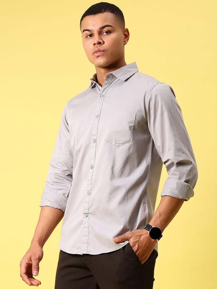 men solid long sleeve regular fit casual shirt - 21872073 - Standard Image - 1