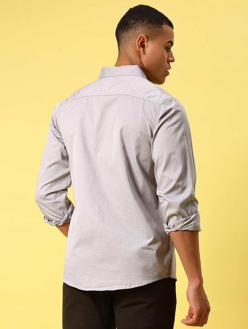 men solid long sleeve regular fit casual shirt - 21872073 - Standard Image - 4