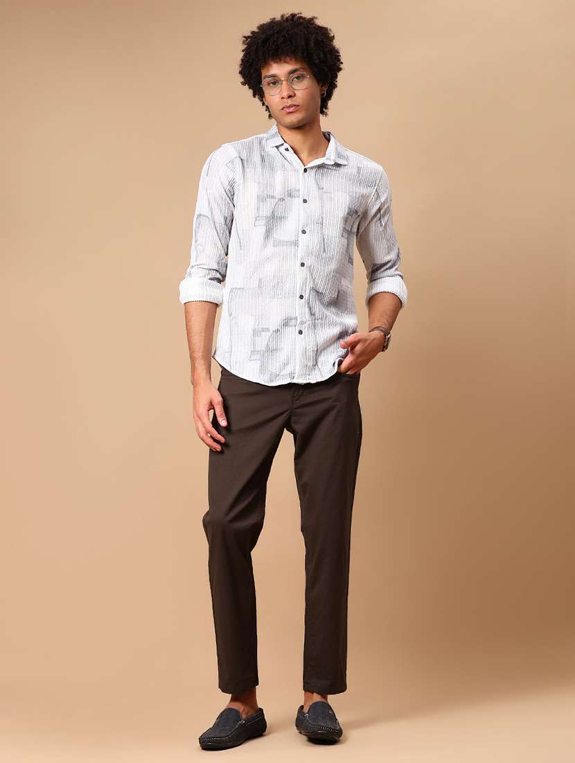 men printed long sleeve regular fit casual shirt - 21872257 -  Standard Image - 4