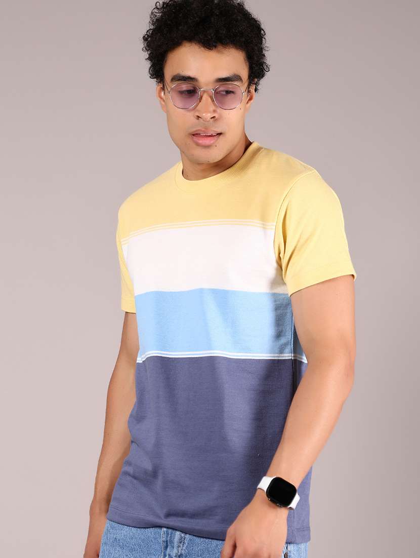 men color block short sleeve regular fit t-shirt