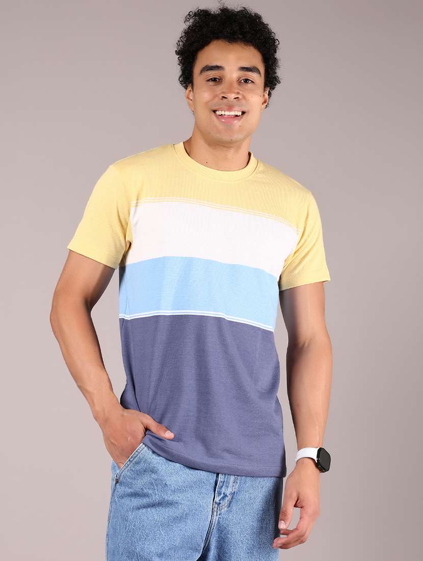 men color block short sleeve regular fit t-shirt - 21872293 -  Standard Image - 1