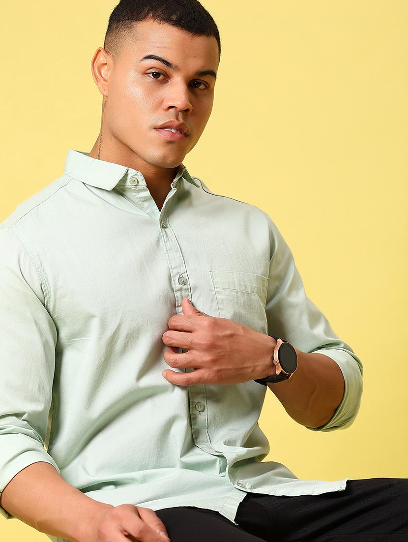 men solid collared long sleeve shirt - 21872355 - Standard Image - 4