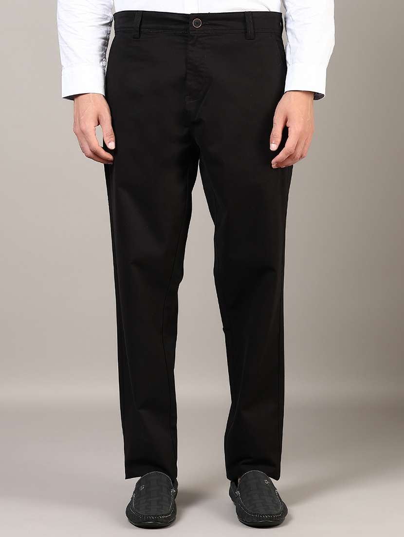 men solid mid rise straight fit chinos - 21872360 - Zoom Image - 0