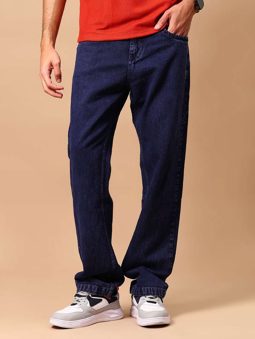 men solid mid rise baggy jeans - 21872442 - Zoom Image - 0