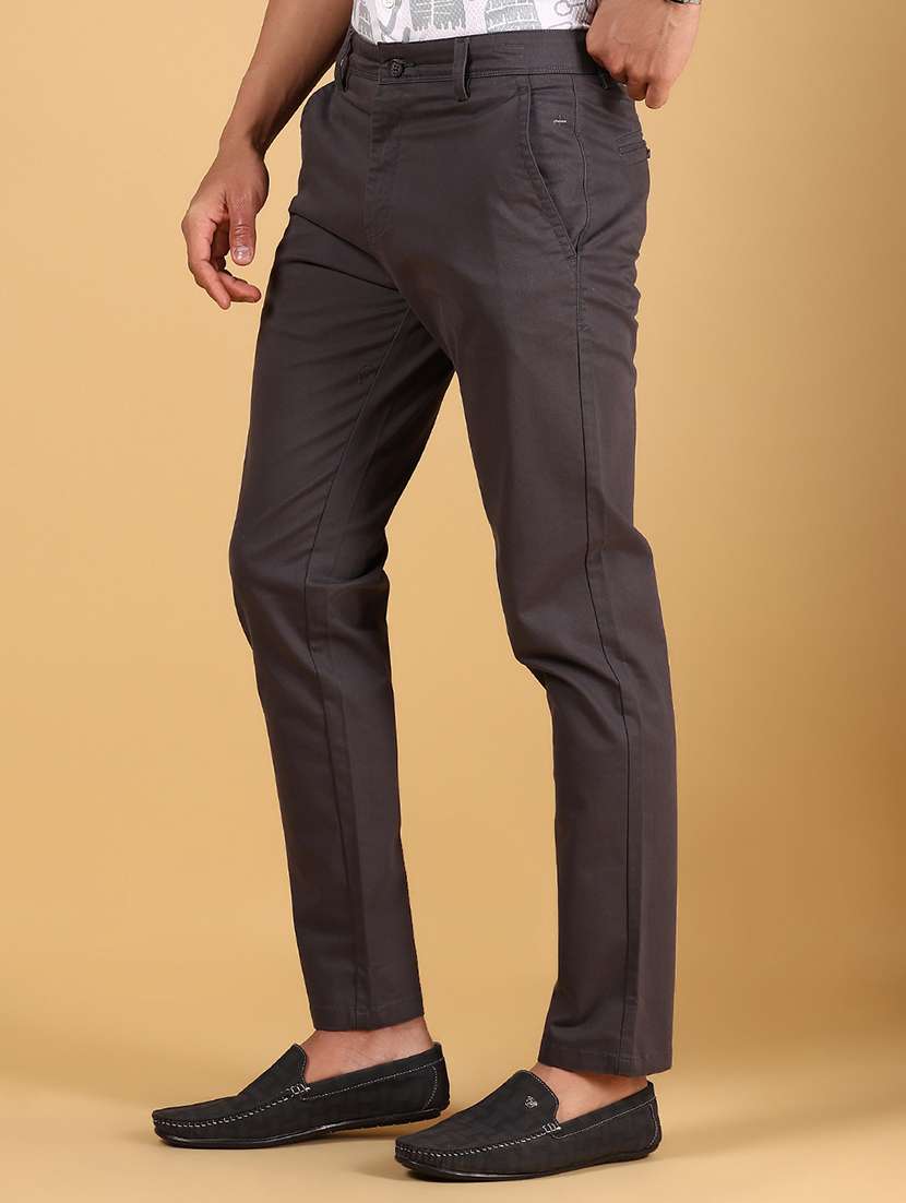 men solid md rise casual chinos  - 21872460 -  Standard Image - 1