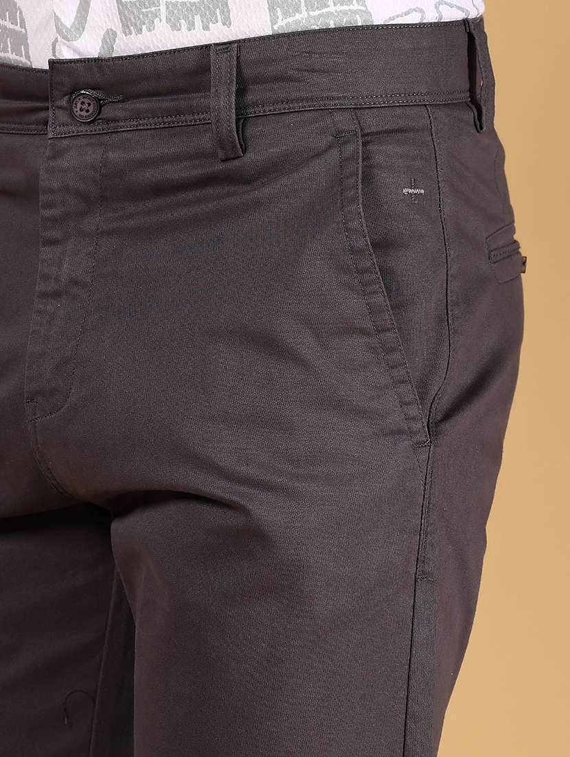 men solid md rise casual chinos  - 21872460 -  Standard Image - 4