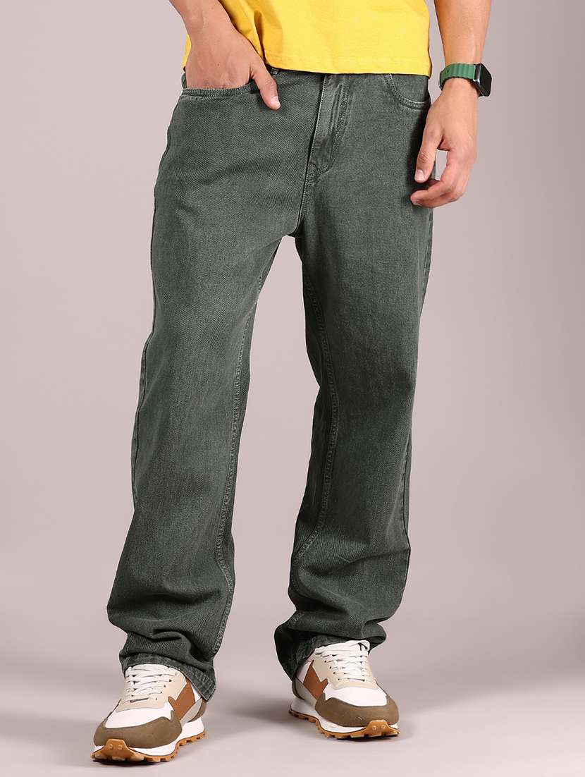 men solid mid rise baggy jean - 21872600 -  Standard Image - 1
