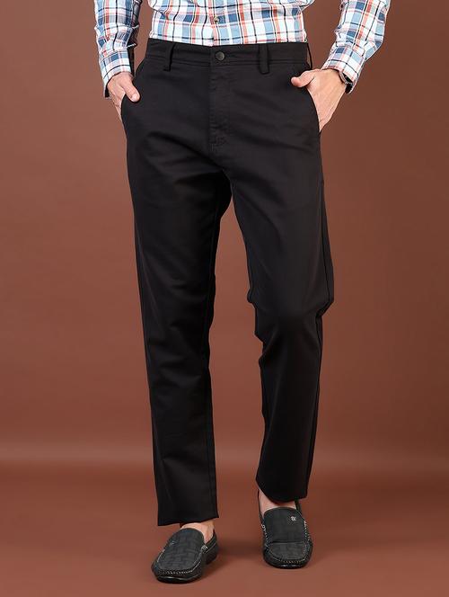 men solid mid rise straight fit chinos - 21872629 - Standard Image - 0