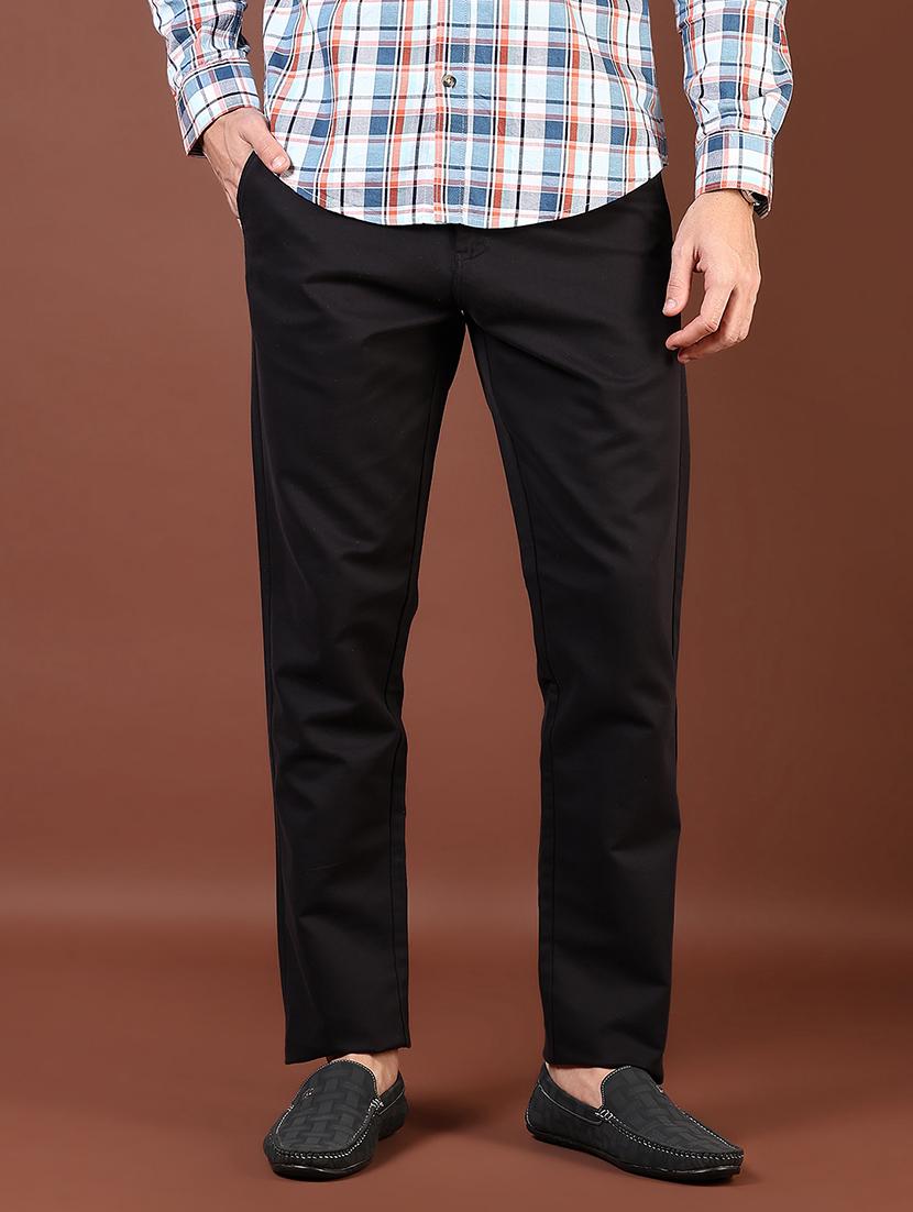 men solid mid rise straight fit chinos - 21872629 - Standard Image - 1