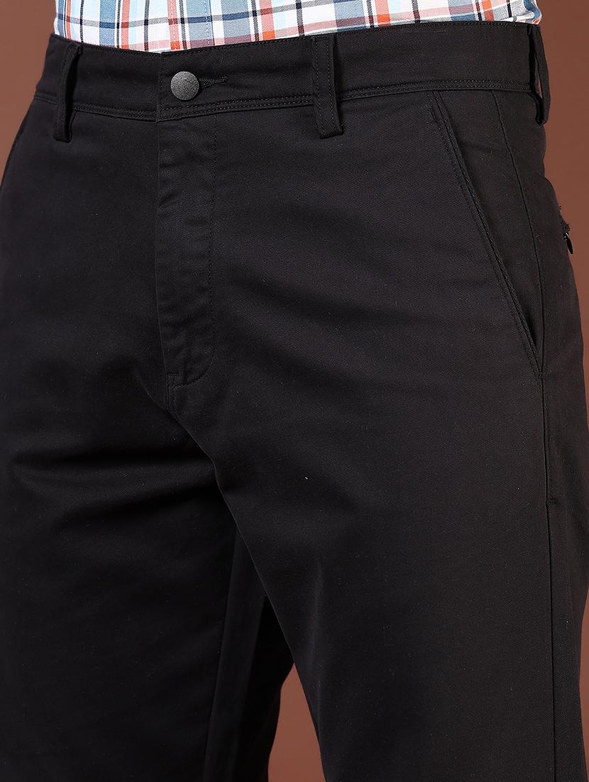 men solid mid rise straight fit chinos - 21872629 - Standard Image - 4