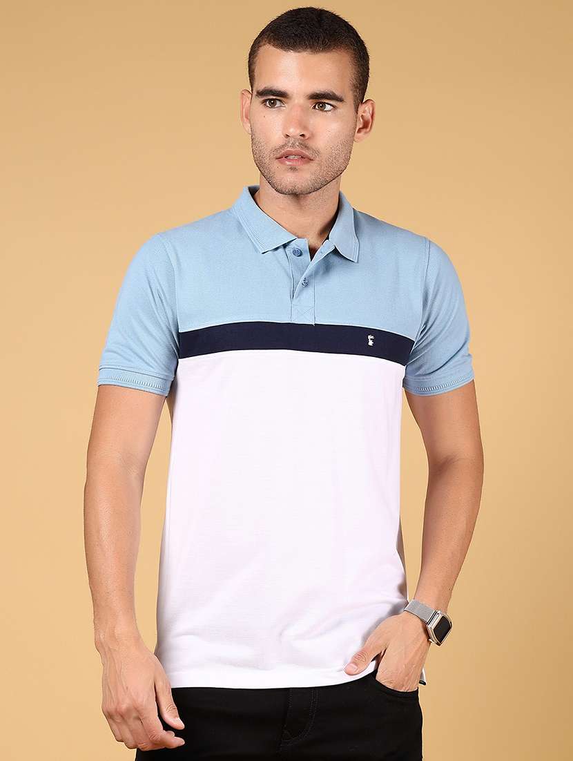 men color block short sleeve regular fit polo t-shirt - 21872639 -  Standard Image - 1