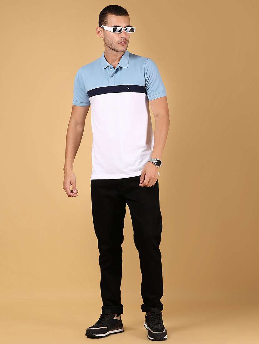 men color block short sleeve regular fit polo t-shirt - 21872639 -  Standard Image - 4