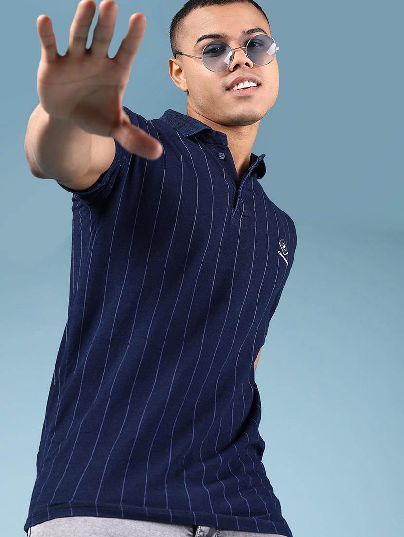 men striped short sleeve regular fit polo t-shirt - 21872640 - Zoom Image - 0