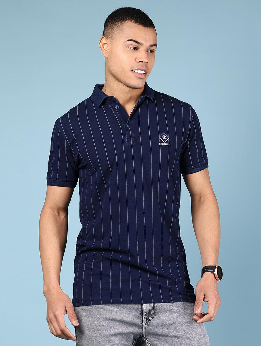 men striped short sleeve regular fit polo t-shirt - 21872640 - Standard Image - 1