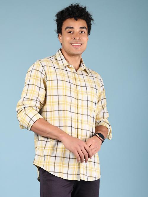 men checkered collared long sleeve shirt - 21872650 - Standard Image - 0