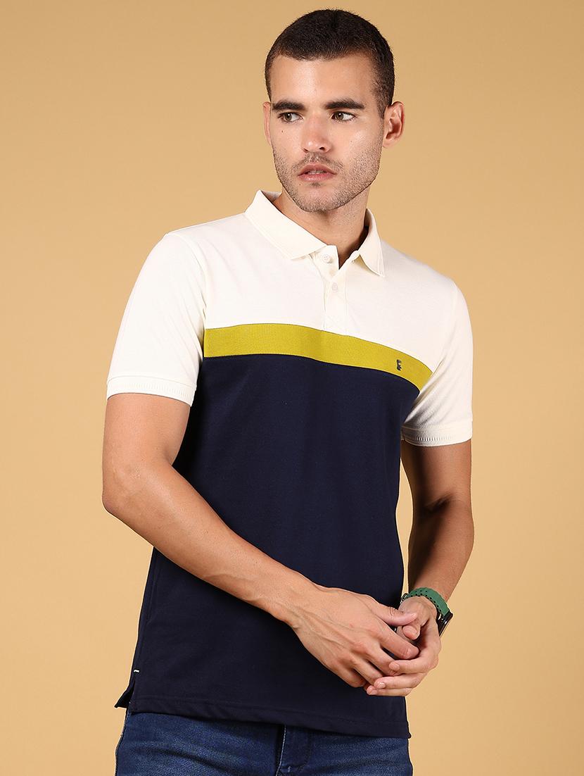 men color block short sleeve regular fit polo t-shirt - 21872666 - Standard Image - 1