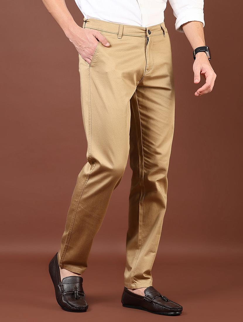 men solid md rise flat front casual chinos  - 21872677 -  Standard Image - 1