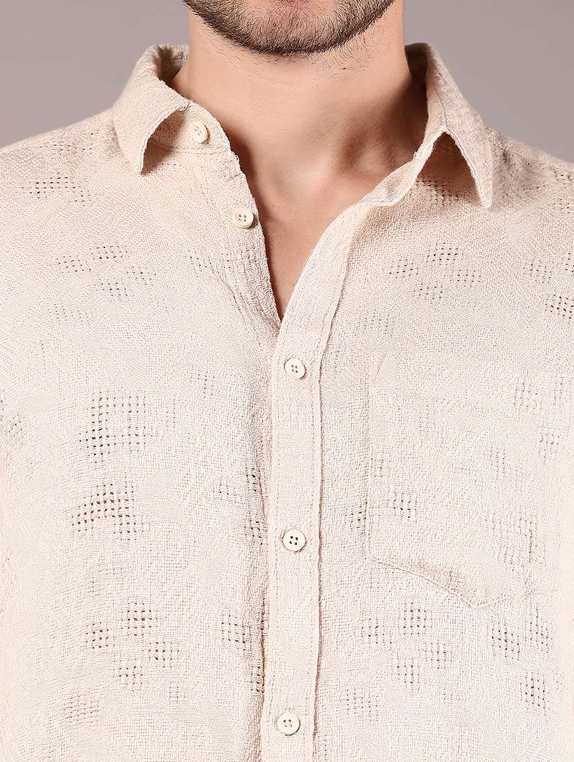 men self design long sleeve regular fit casual shirt - 21872706 -  Standard Image - 4