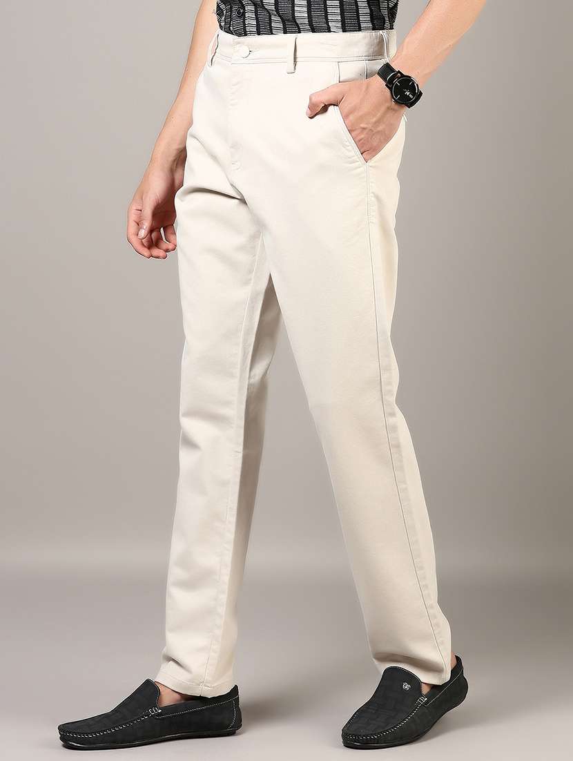 men solid mid rise flat front casual chinos  - 21872715 -  Standard Image - 1