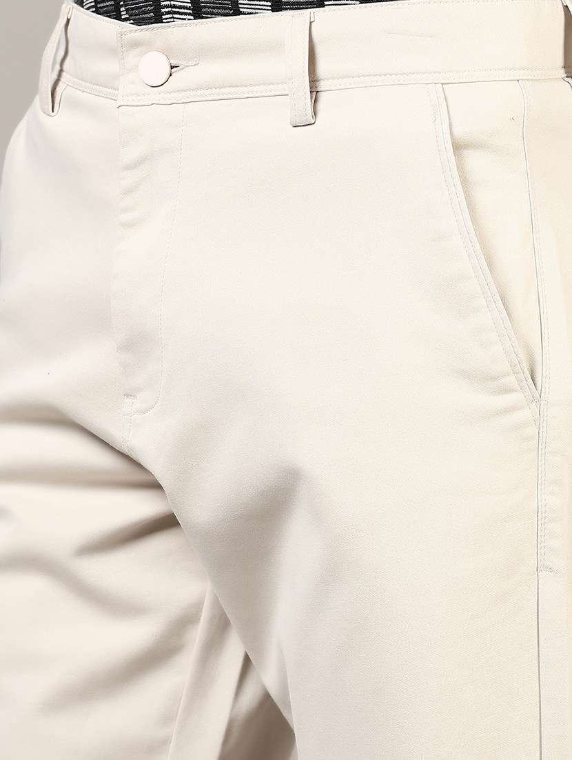 men solid mid rise flat front casual chinos - 21872715 - Standard Image - 4