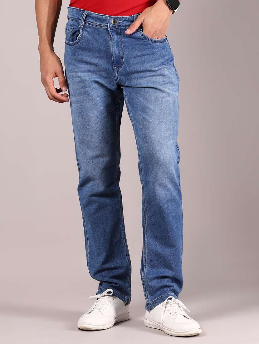 men washed mid rise full length jeans - 21872720 - Standard Image - 1