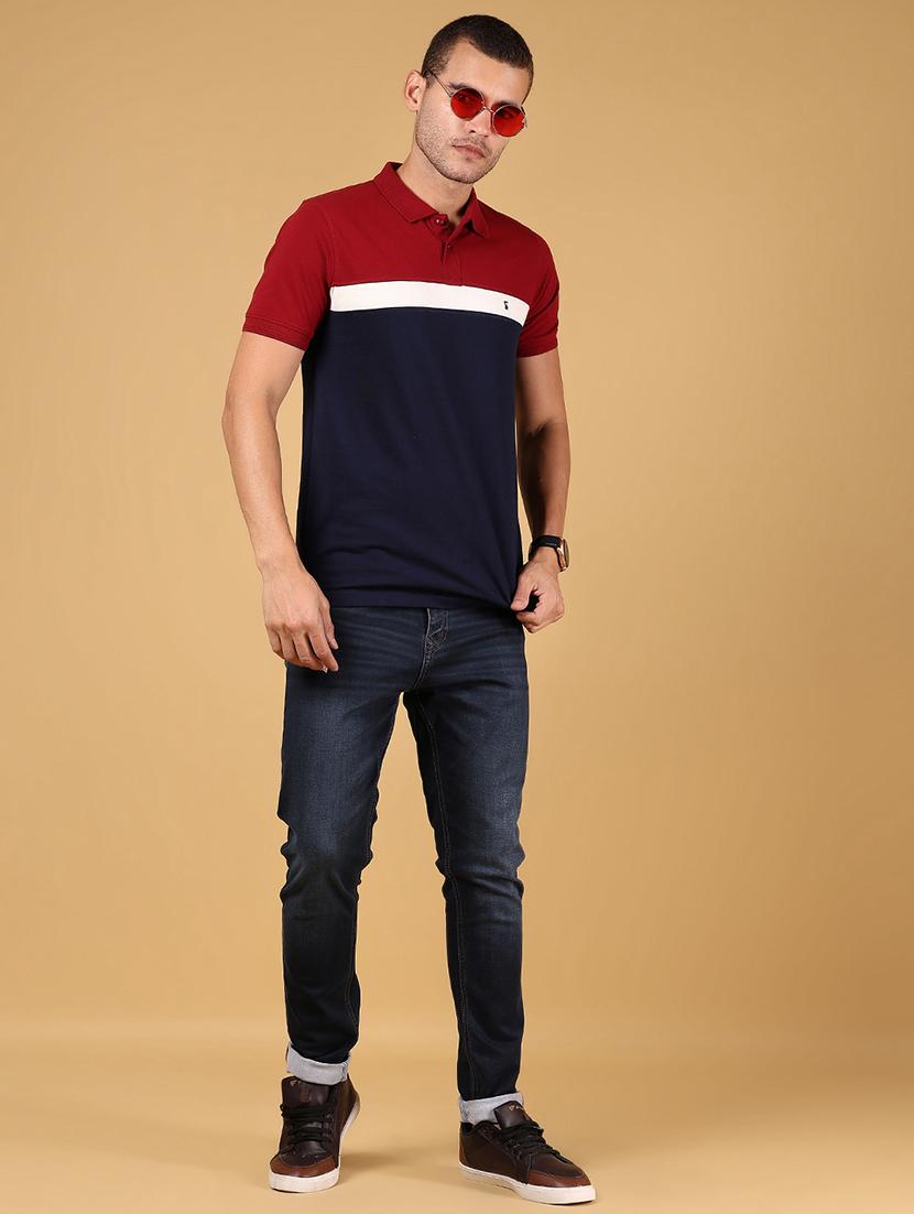 men color block short sleeve regular fit polo t-shirt - 21872722 - Standard Image - 4