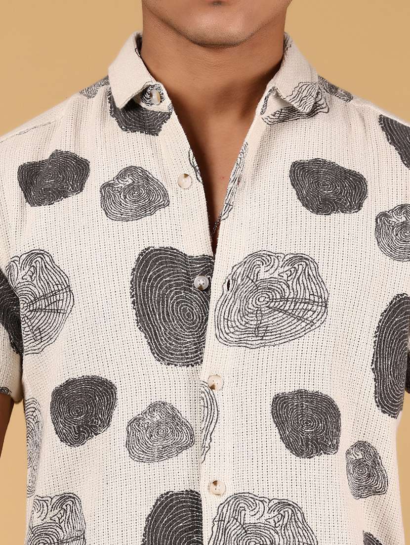 men printed short sleeve slim fit casual shirt - 21872740 -  Standard Image - 4