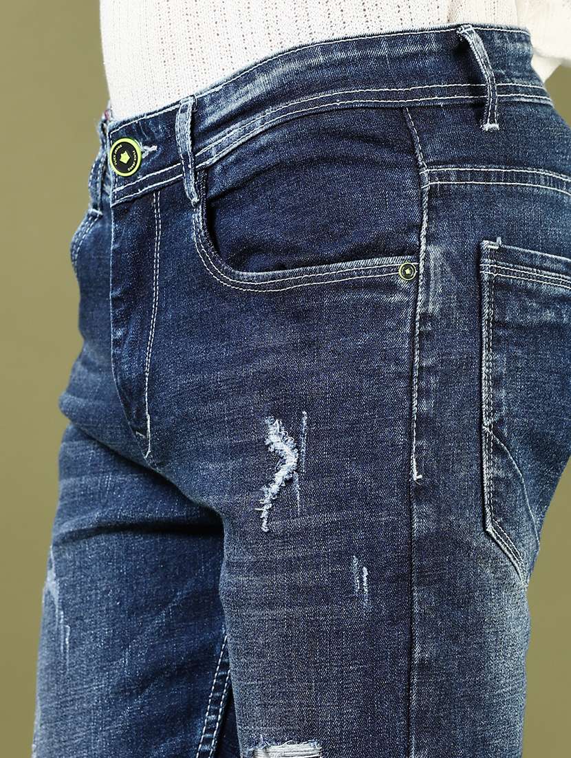 men's blue distressed slim fit jean - 21872745 -  Standard Image - 4