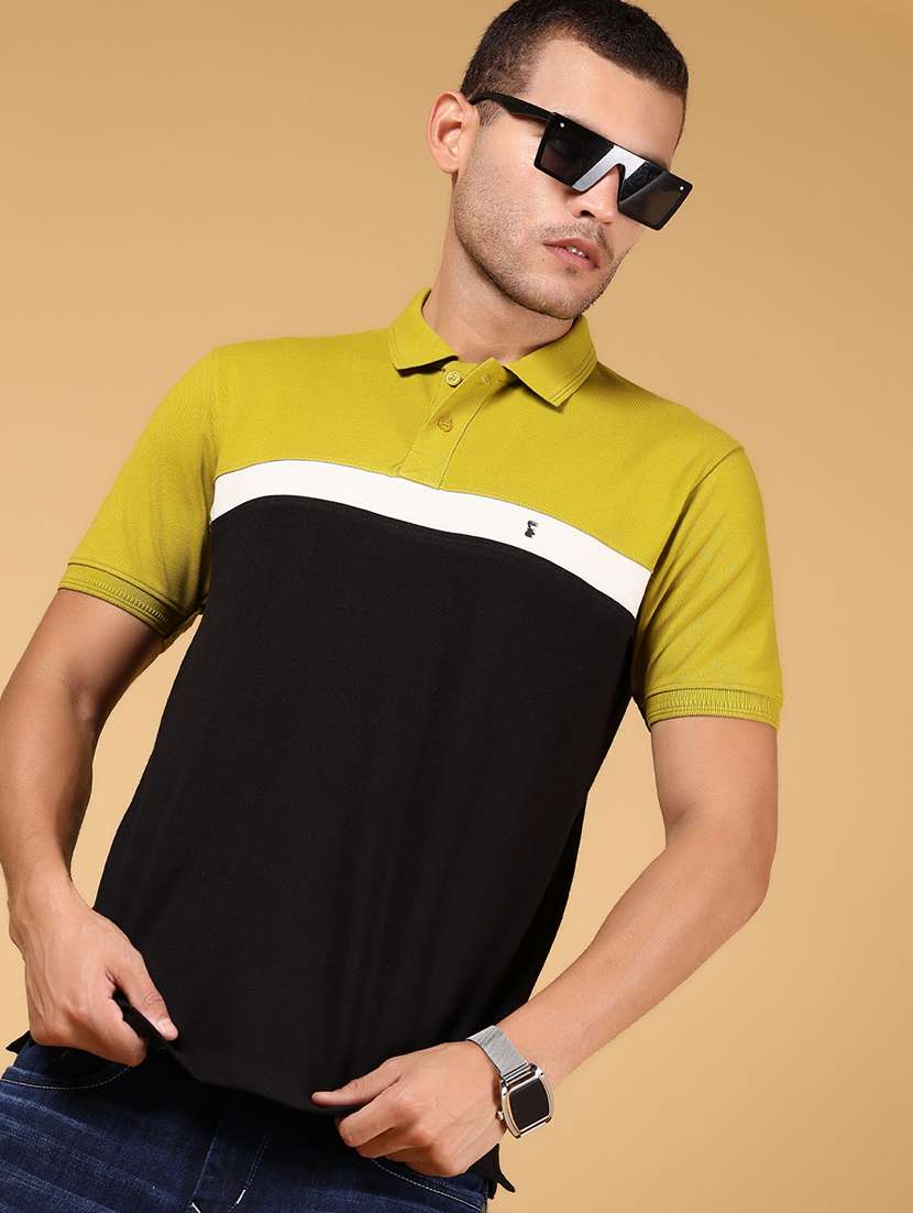 men color block short sleeve regular fit polo t-shirt - 21872750 - Zoom Image - 0