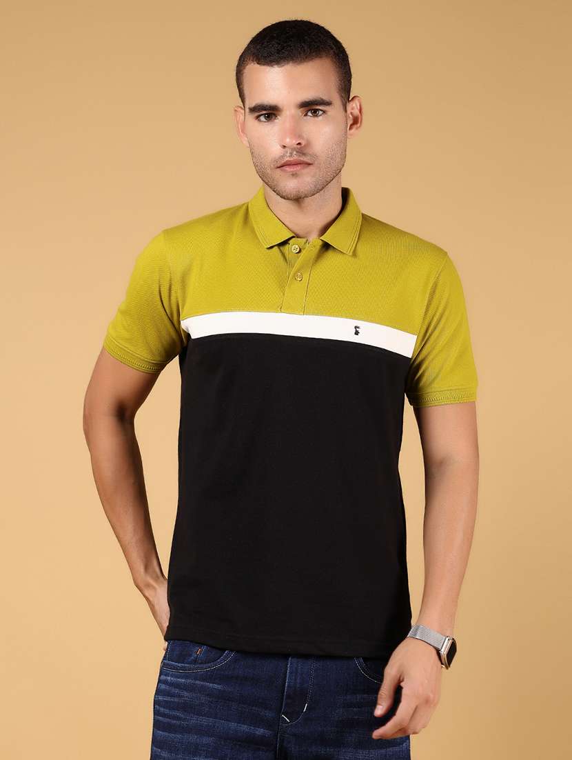 men color block short sleeve regular fit polo t-shirt - 21872750 - Standard Image - 1