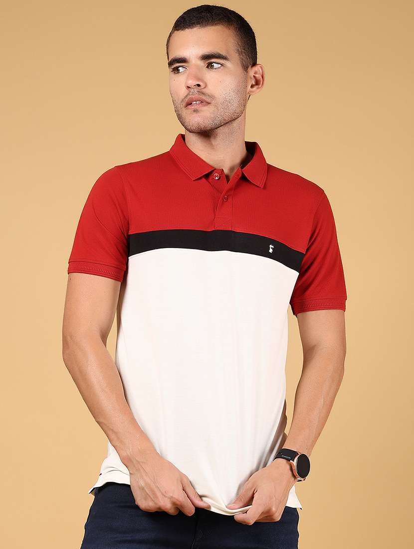 men color block short sleeve regular fit polo t-shirt - 21872769 -  Standard Image - 1