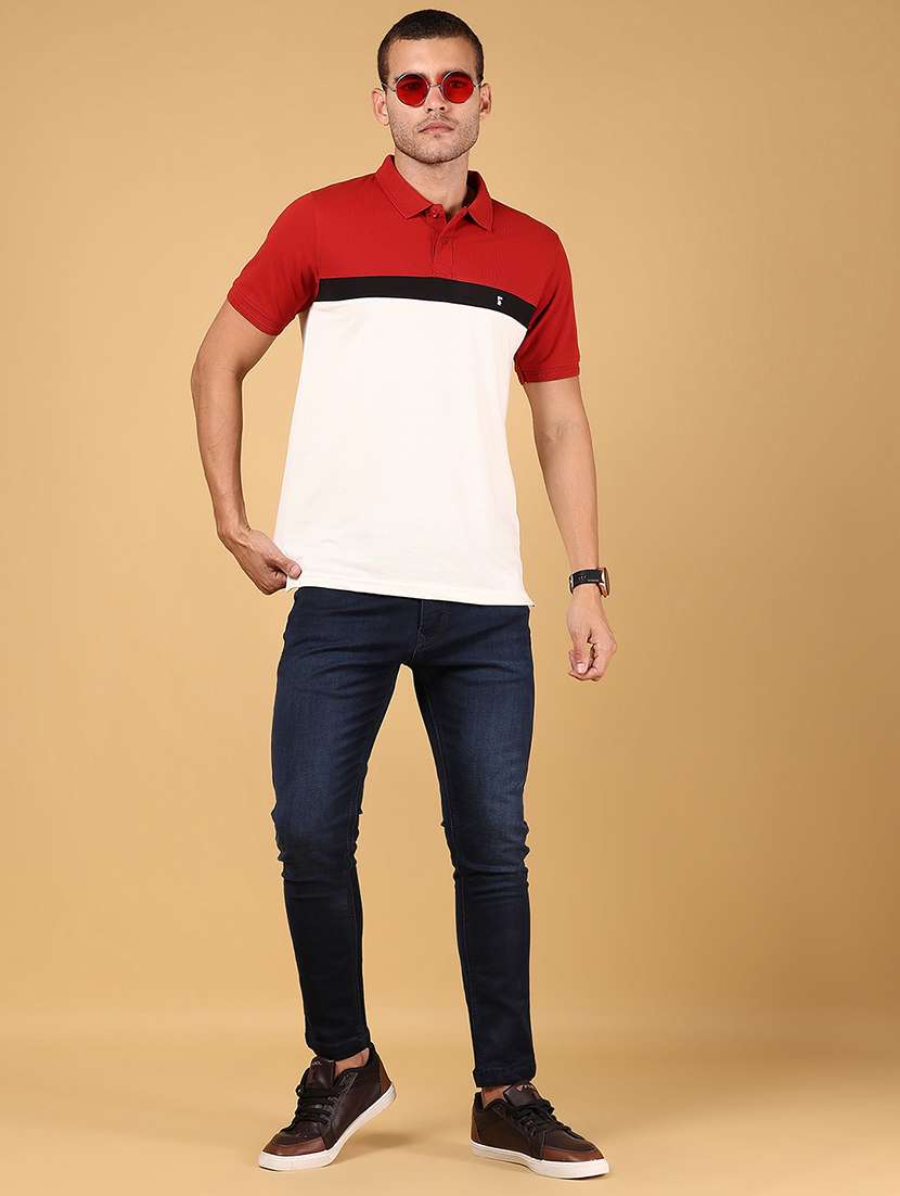 men color block short sleeve regular fit polo t-shirt - 21872769 -  Standard Image - 4