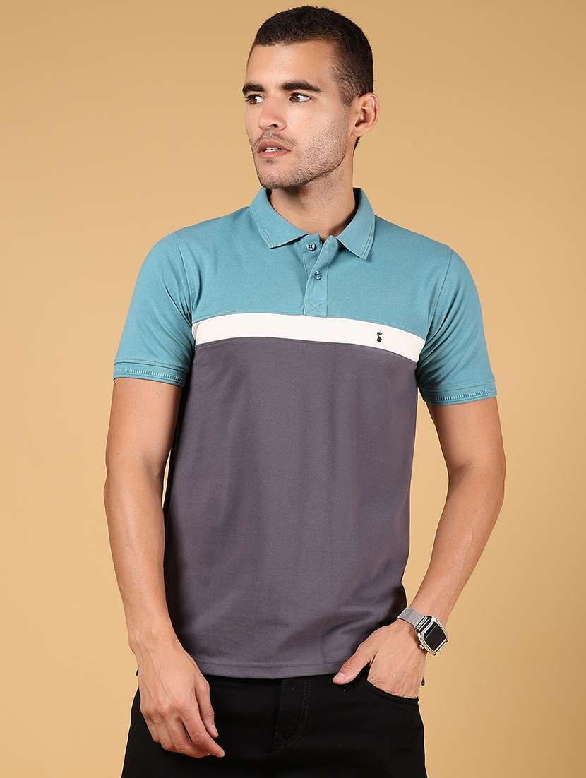 men color block short sleeve regular fit polo t-shirt - 21872770 -  Standard Image - 1