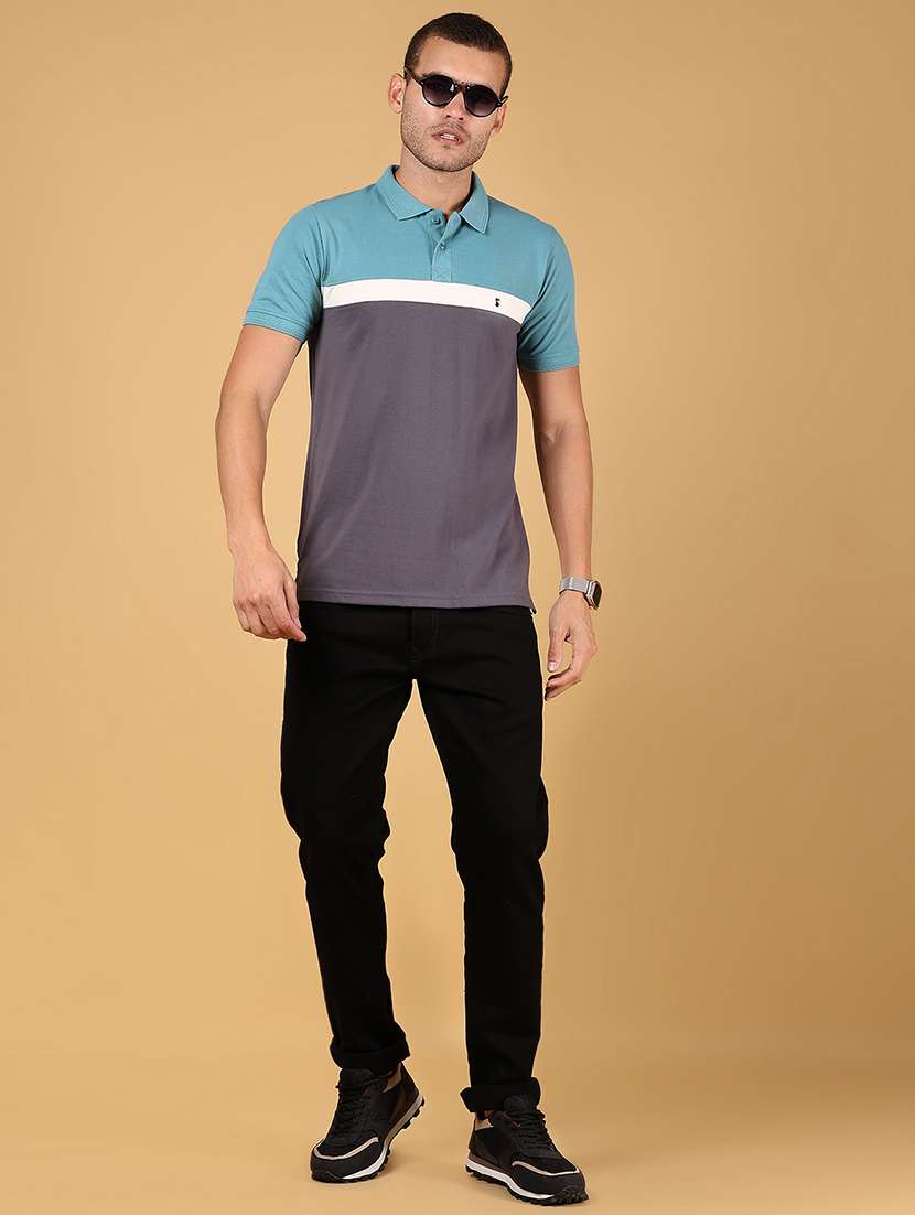 men color block short sleeve regular fit polo t-shirt - 21872770 - Standard Image - 4