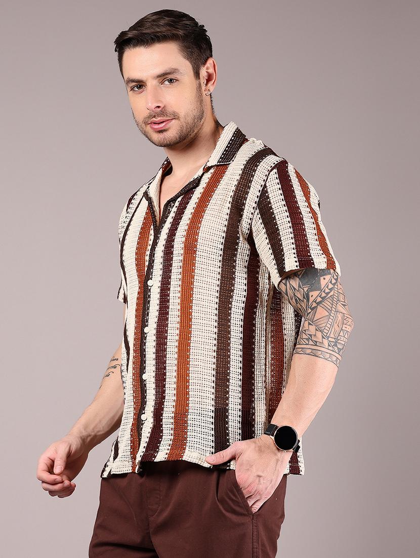 men self designed collaerd short sleeve shirt - 21872789 - Standard Image - 1