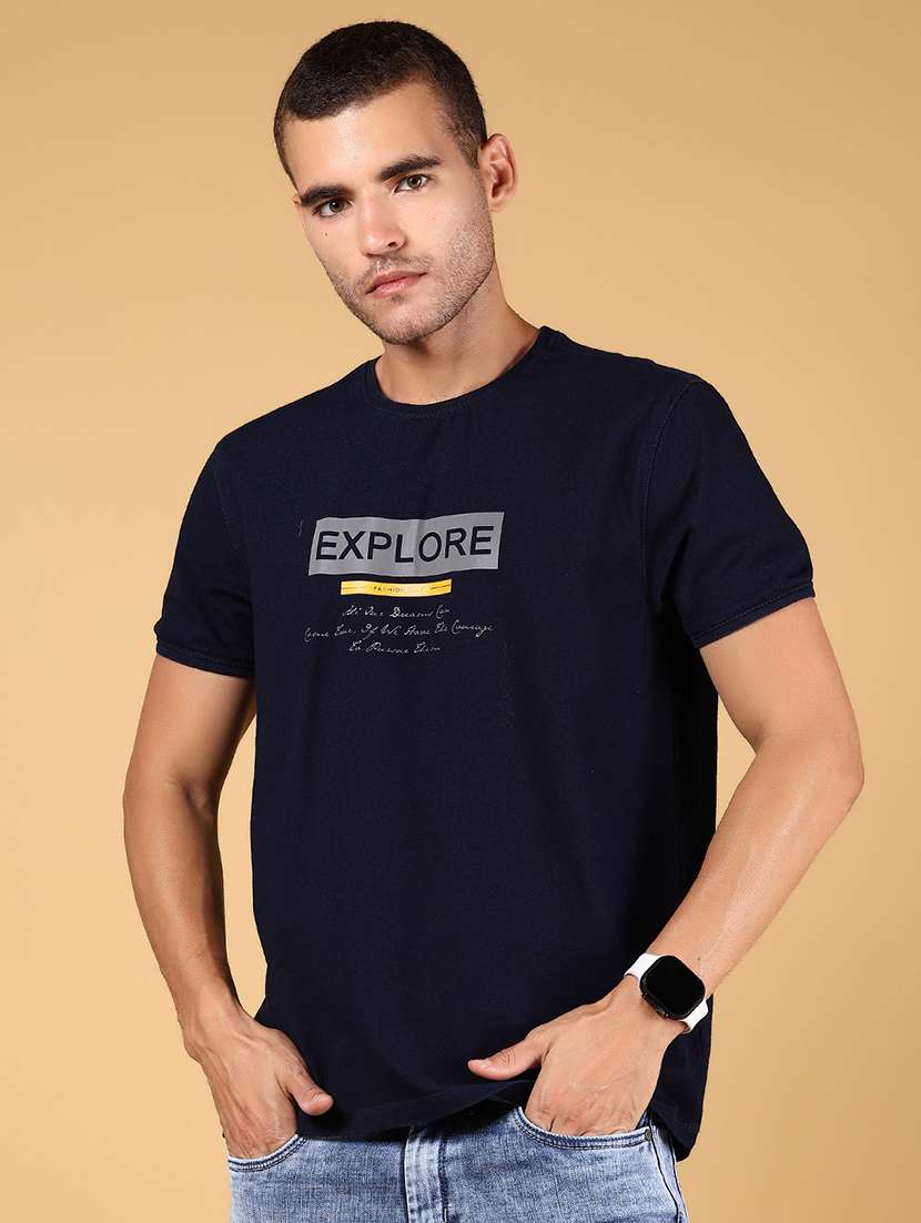 men chest print short sleeve regular fit t-shirt - 21872802 -  Standard Image - 1