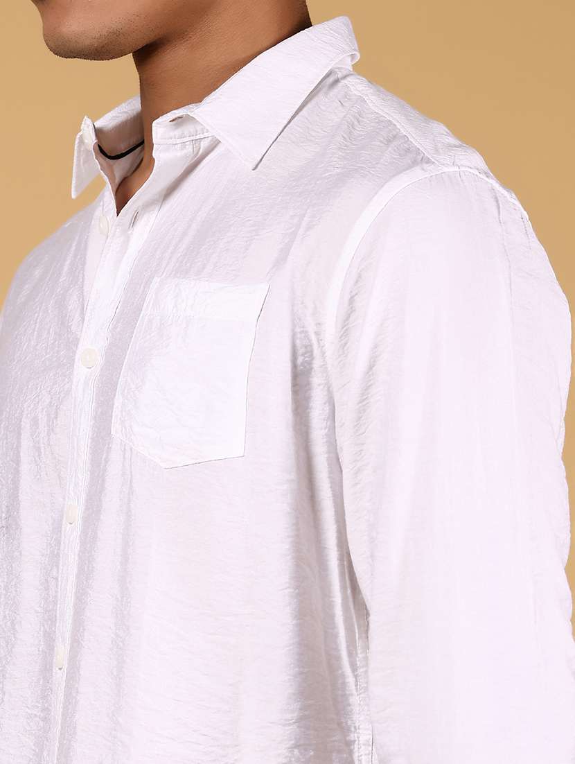 men solid collared long sleeve casual shirt - 21872808 - Standard Image - 4