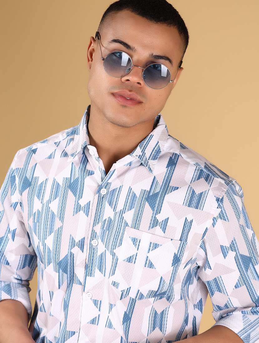 men printed long sleeve regular fit casual shirt - 21873033 -  Standard Image - 1