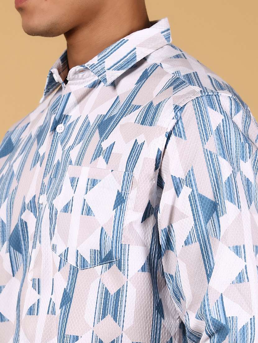 men printed long sleeve regular fit casual shirt - 21873033 -  Standard Image - 4