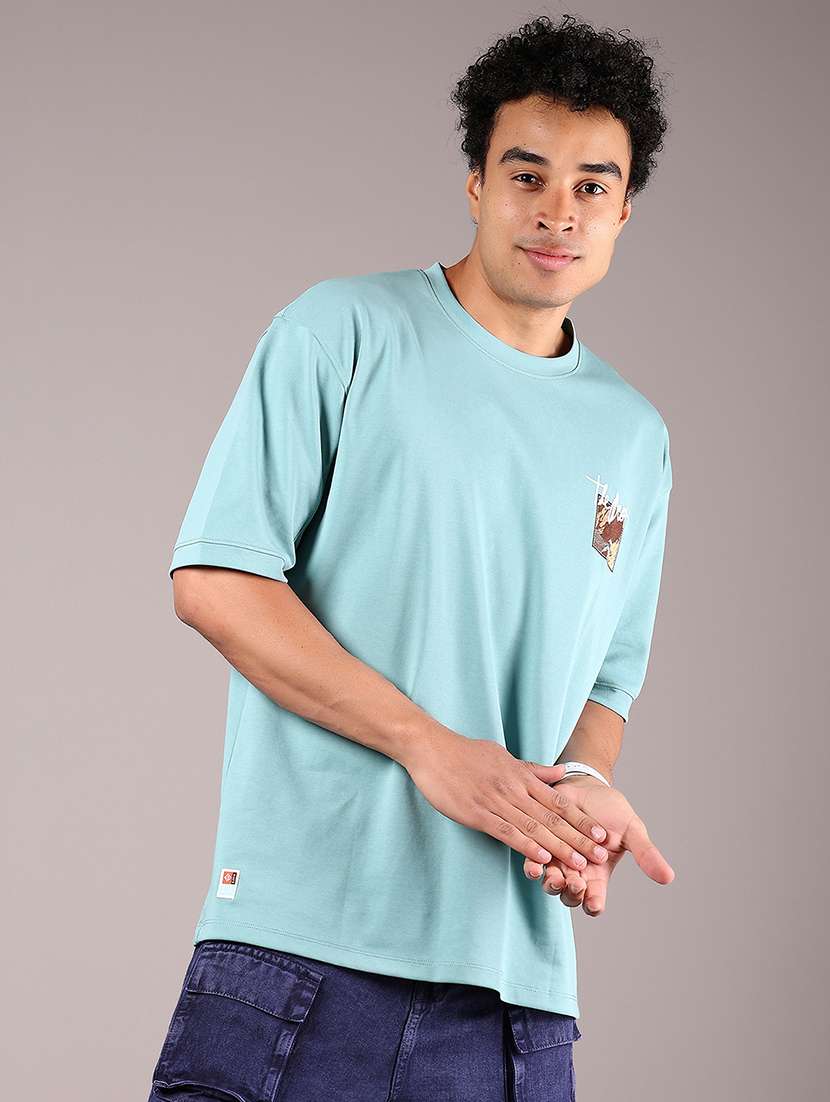 men placement print short sleeve oversized t-shirt - 21873046 -  Standard Image - 1