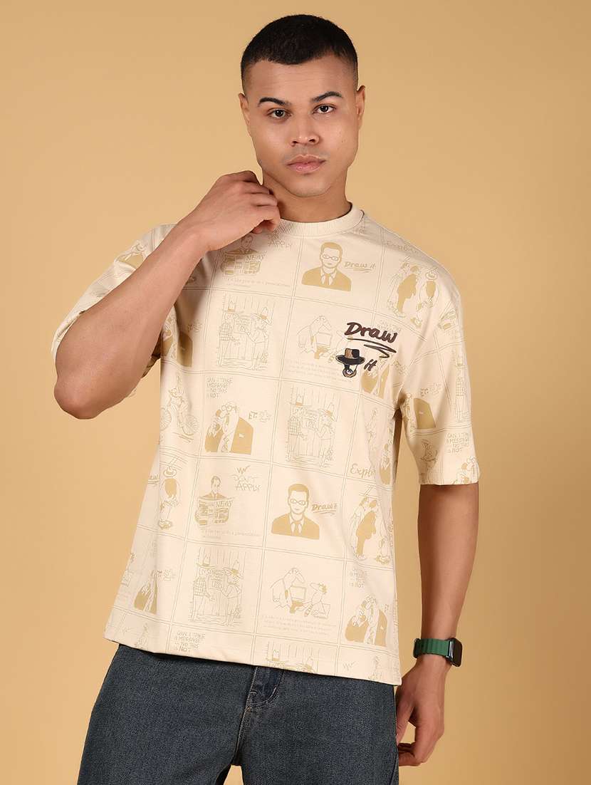 men printed short sleeve loose fit t-shirt - 21873076 -  Standard Image - 1