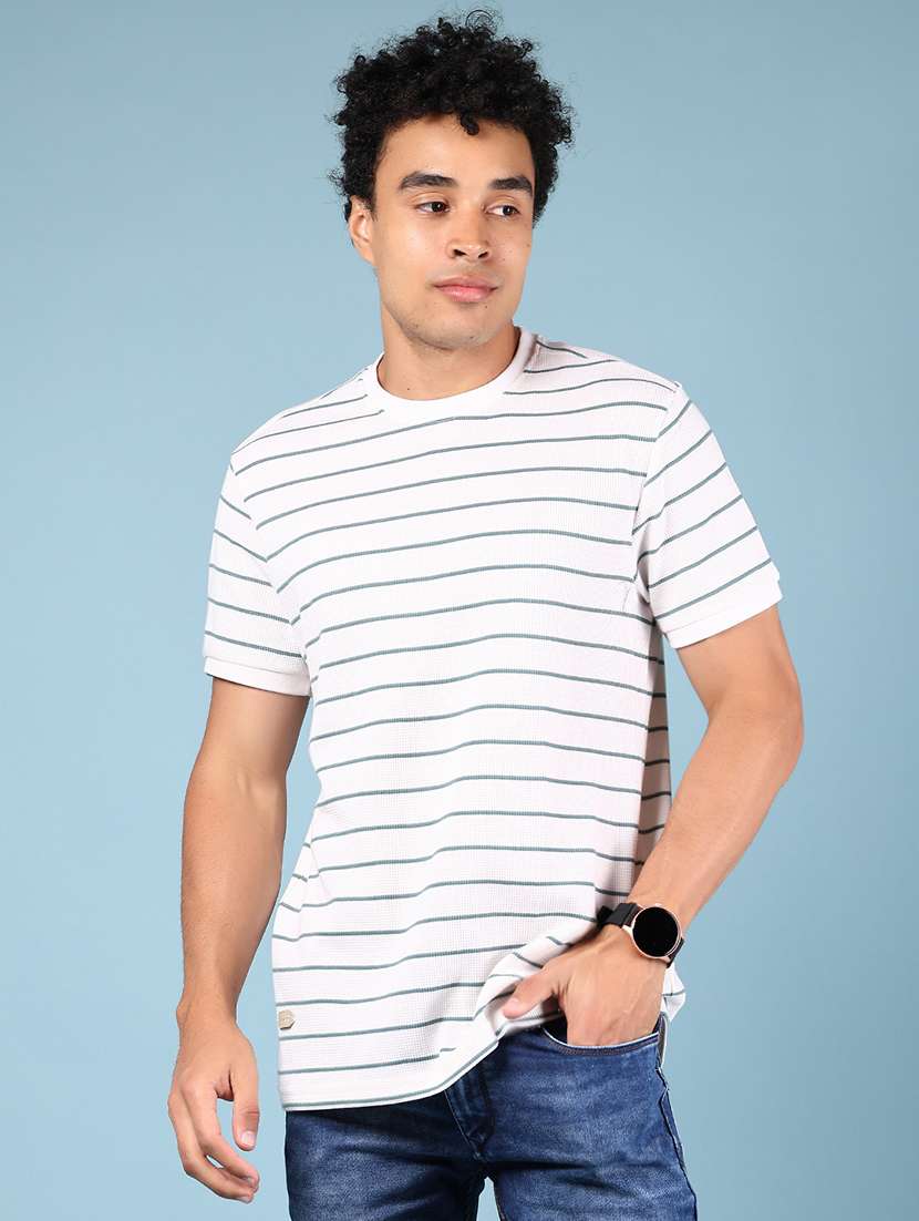 men striped short sleeve regular fit t-shirt
