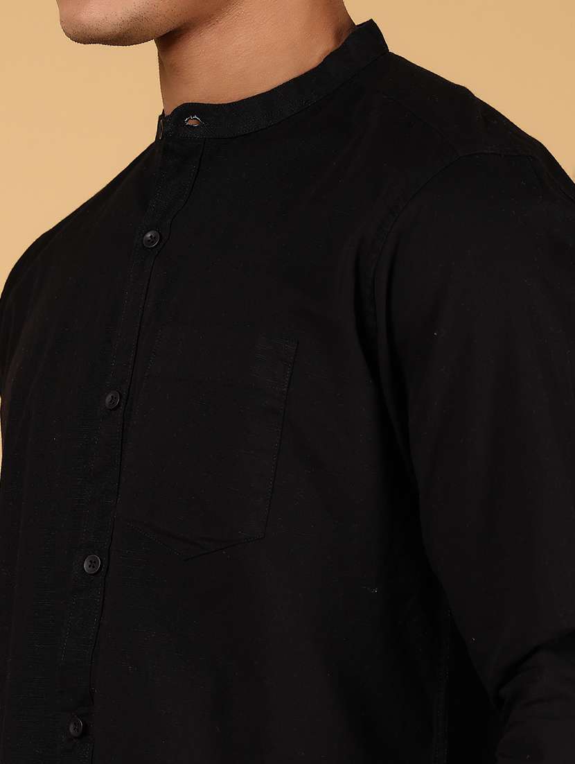 men solid long sleeve regular fit casual shirt - 21873081 - Standard Image - 4