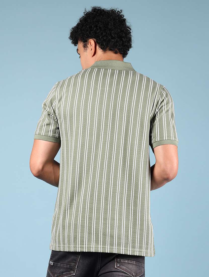 men striped short sleeve regular fit polo t-shirt - 21873085 -  Standard Image - 1