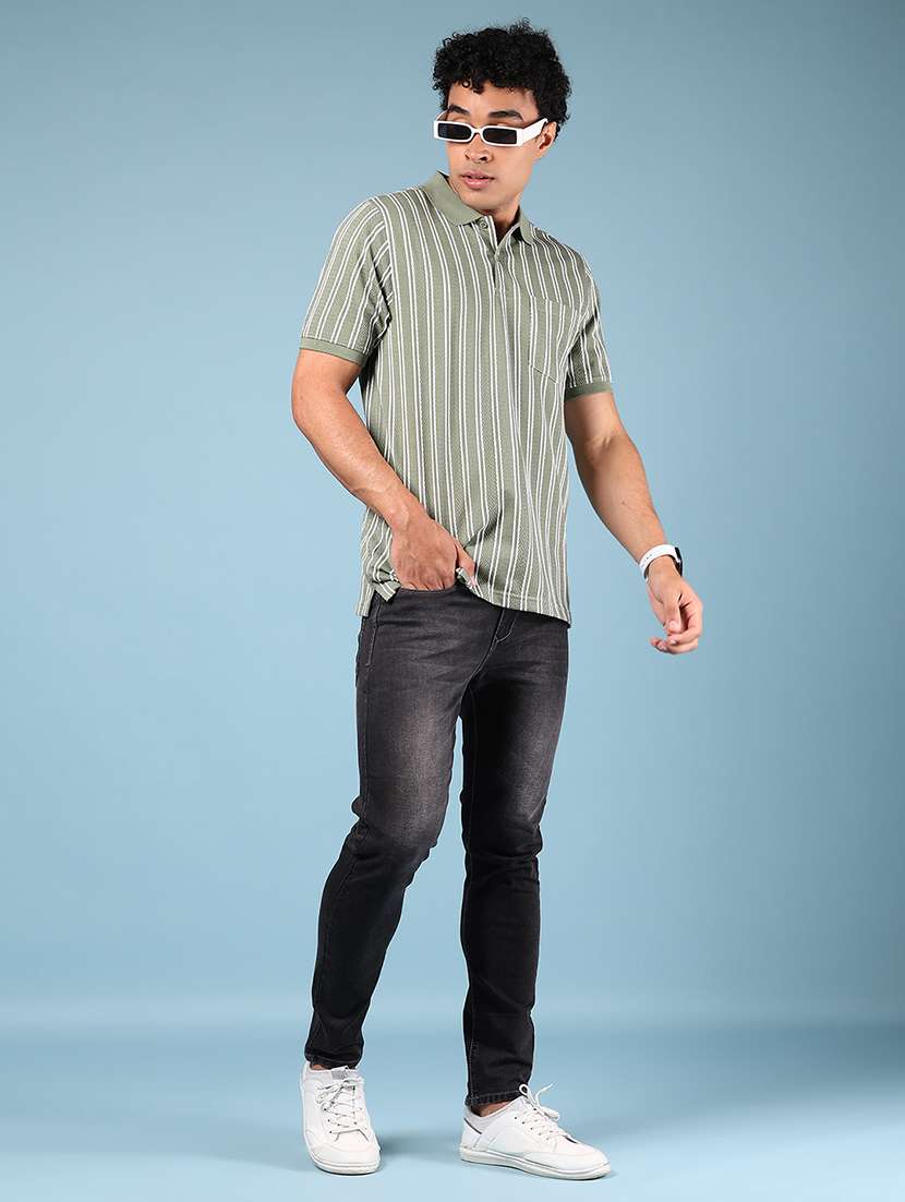 men striped short sleeve regular fit polo t-shirt - 21873085 -  Standard Image - 4