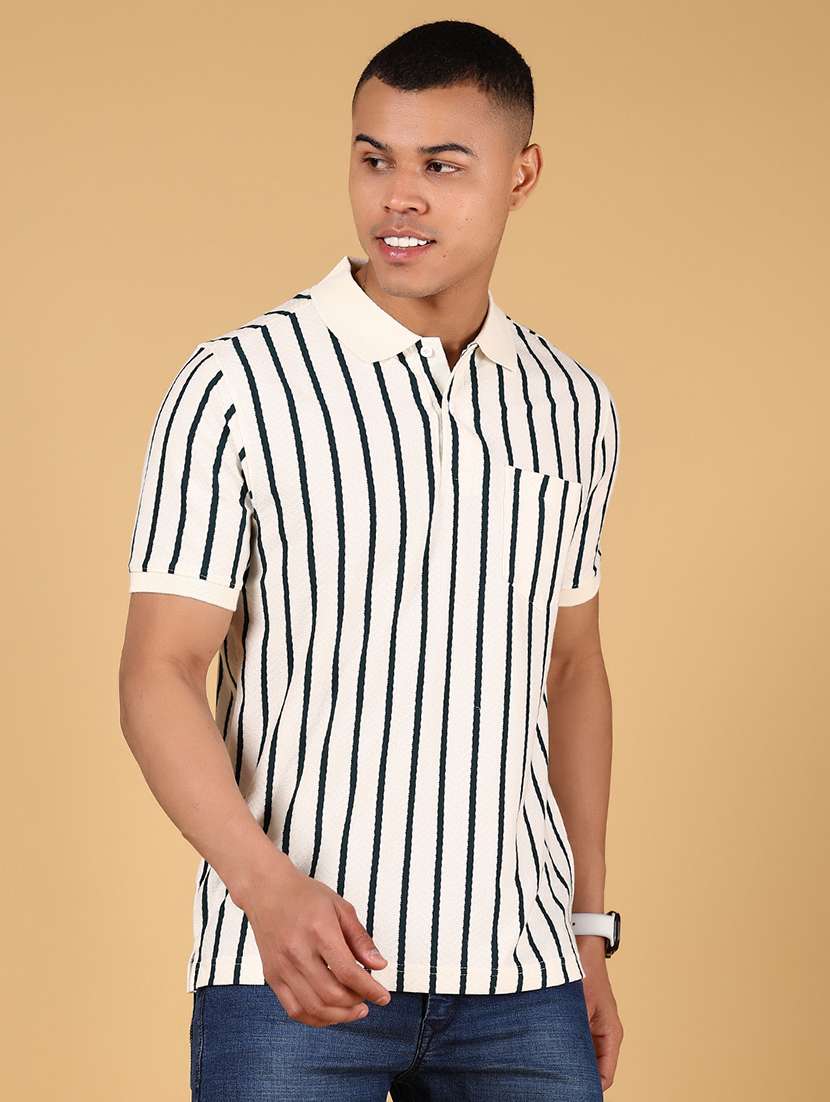 men striped short sleeve regular fit polo t-shirt - 21873086 -  Standard Image - 1