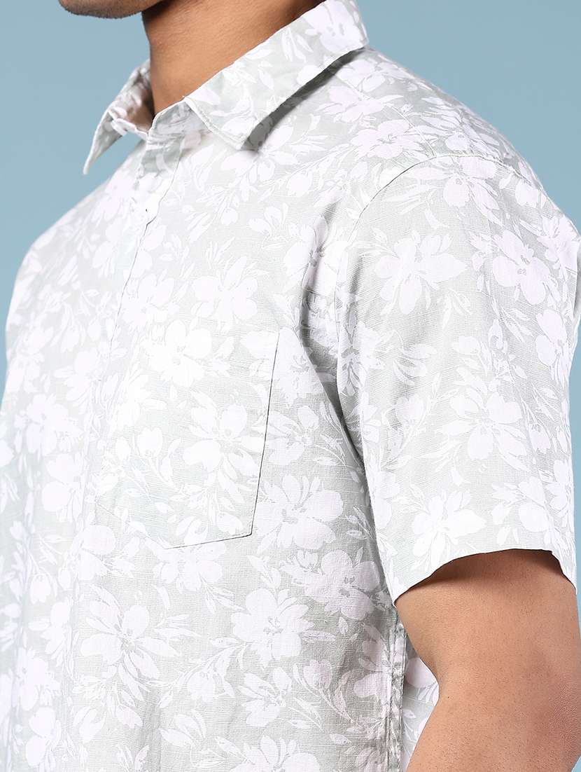 men printed short sleeve regular fit casual shirt - 21873097 -  Standard Image - 4