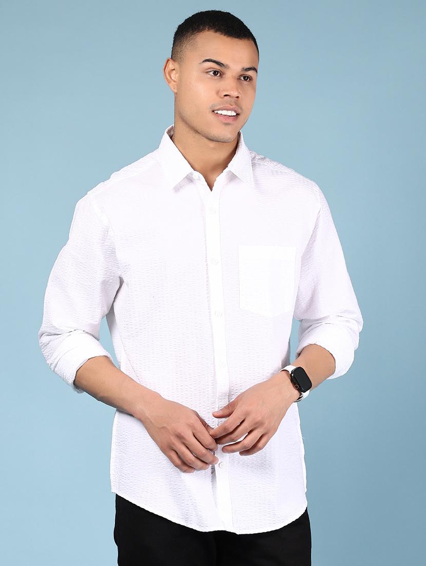men solid long sleeve regular fit casual shirt - 21873104 -  Standard Image - 1