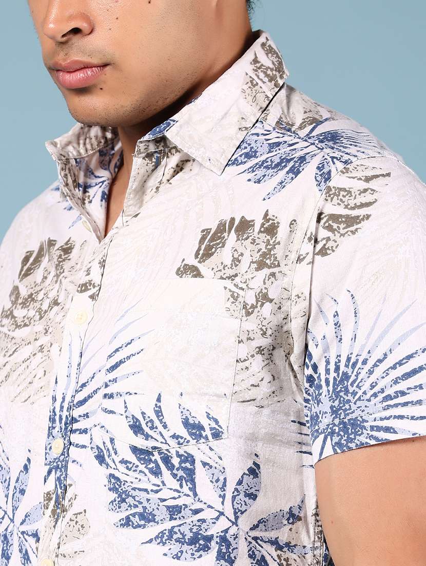 men printed short sleeve regular fit casual shirt - 21873106 - Standard Image - 4