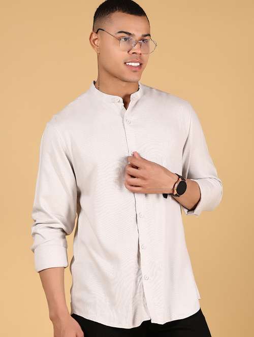 men solid long sleeve regular fit casual shirt - 21873116 -  Standard Image - 0